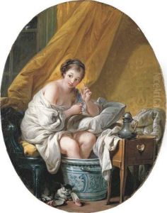 A Young Woman Taking A Footbath