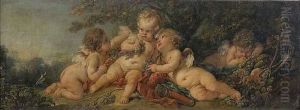 Quatre Putti Dans Un Paysage
Toile 38 X 100 Cm Signe Et Date En Bas A Droite F. Boucher 175 by Francois Boucher
