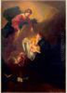 La Vierge Confiant L'enfant Jesus A Saint Stanislas Koska by Francois Boucher
