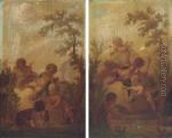 Putti Disporting In Landscapes - view 1