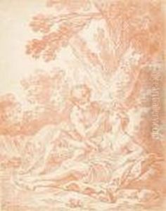A Young Shepherd And Shepherdess by Francois Boucher