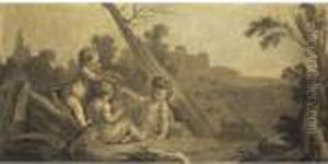 Amorini Chegiocano Con Gli Uccellini; Diana Con Amorini by Francois Boucher