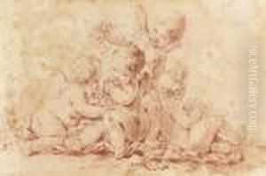 Four Putti Playing With Garlands by Francois Boucher