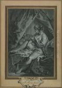 Jeune Femme Assise Sur Un Lit by Francois Boucher