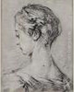 Tete De Jeune Femme by Francois Boucher