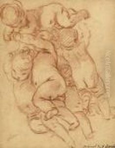 Groupe De Putti Volant by Francois Boucher