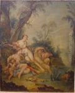 Diana And Nymphs By A Pond by Francois Boucher