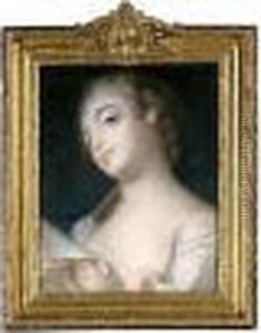 Portrait Of A Lady Holding A Letter by Francois Boucher