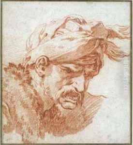 Tete D'homme Au Turban by Francois Boucher