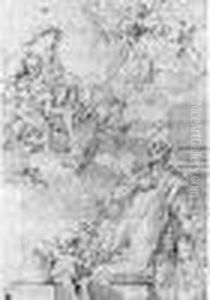 La Vierge Et L'enfant Jesus Apparaissant A Saint Philippe by Francois Boucher