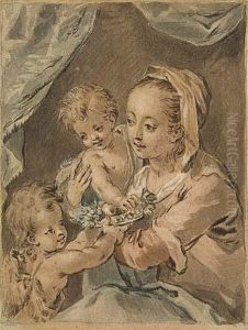 Virgin And Child With St. John The Baptist by Francois Boucher