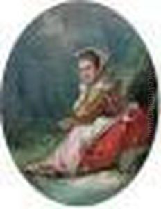 Young Girl Seated In A Landscape by Francois Boucher