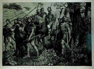 Design for Windsor Tapestry Men of Kent Marching in Front of the Army of Harold by John Evan Hodgson