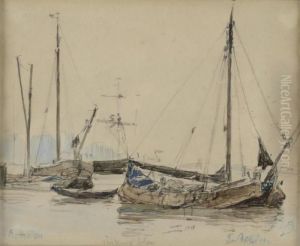 Bateaux Au Mouillage by Eugene Boudin
