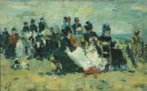 Afternoon At The Beach by Eugene Boudin