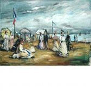 Figures On A Beach by Eugene Boudin