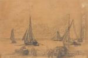 Bateaux En Mer by Eugene Boudin