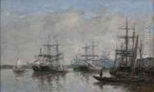 Bordeaux - Le Port by Eugene Boudin