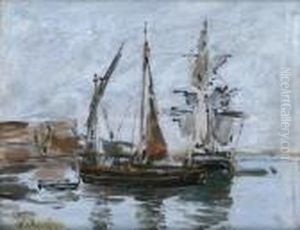 Bateaux Au Port by Eugene Boudin