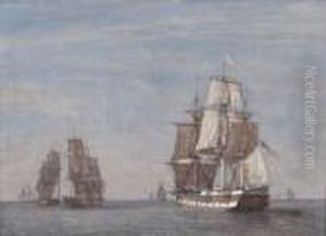 Voiliers Dans La Rade by Eugene Boudin