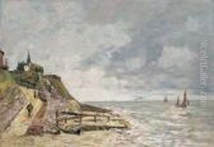 Villerville, Le Rivage Et La Mer by Eugene Boudin