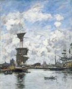 Deauville, Le Bassin by Eugene Boudin