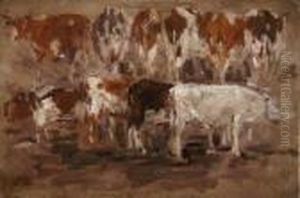 Etude De Vaches by Eugene Boudin