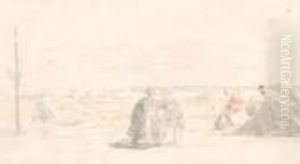 Figures On The Beach by Eugene Boudin