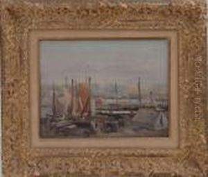 View Of A Port by Eugene Boudin