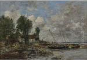 Le Rivage A Plougastel by Eugene Boudin