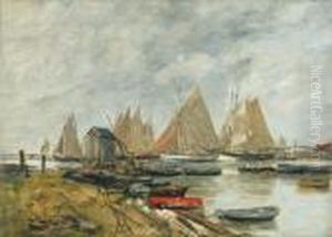 Trouville,
Sortie Desbarques by Eugene Boudin