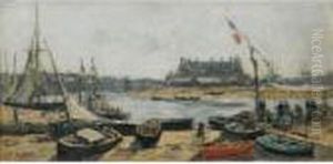 Trouville, Vue Du Port Prise De L'embarcadere by Eugene Boudin