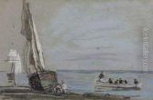 Bateaux Sur La Plage by Eugene Boudin