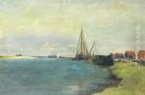 Moored Boats by Eugene Boudin