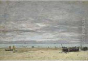 Berck, La Plage A Maree Basse by Eugene Boudin