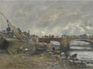 Les Laveuses Sur La Touques Pres Du Vieux Pont Les Laveuses Sur La Touques Pres Du Vieux Pont