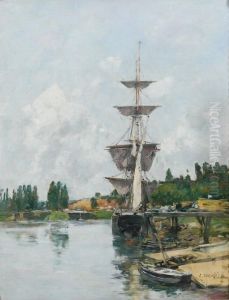 Le Canal A Saint-valery-sur-somme by Eugene Boudin