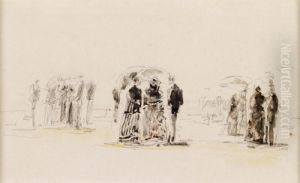 Elegantes Au Bord De La Mer by Eugene Boudin