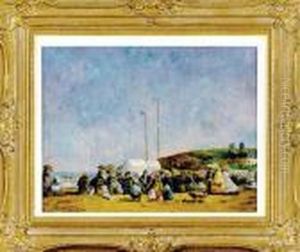 Normandy Beach Scene by Eugene Boudin