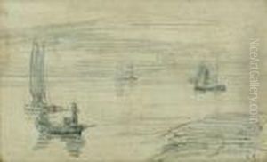 Les Bateaux Par Mer Calme by Eugene Boudin
