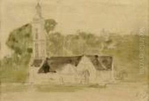 Eglise Sainte Catherine D'honfleur by Eugene Boudin