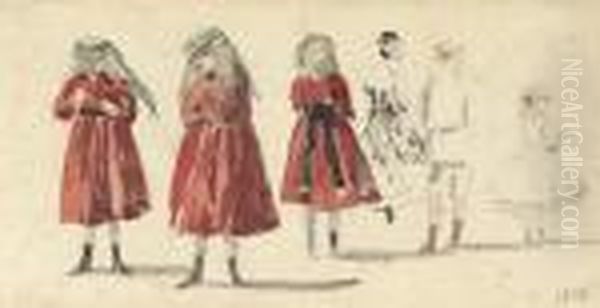 Petites Filles En Robe Rouge - view 1