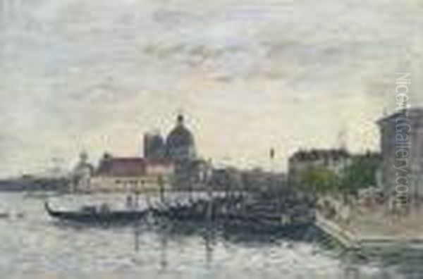 Venise. Le Mole A L'entree Du Grand Canal Et La Salute Lesoir - view 1