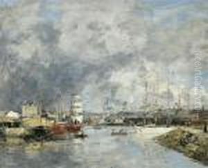 Dieppe Harbour by Eugene Boudin