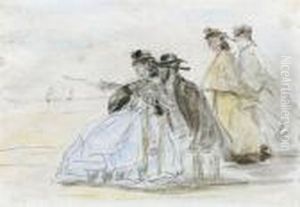 Crinolines Sur La Plage by Eugene Boudin