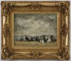 Scene De Plage by Eugene Boudin