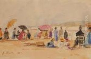 French Beach Scene by Eugene Boudin
