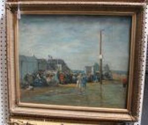 Figures On A French Beach by Eugene Boudin