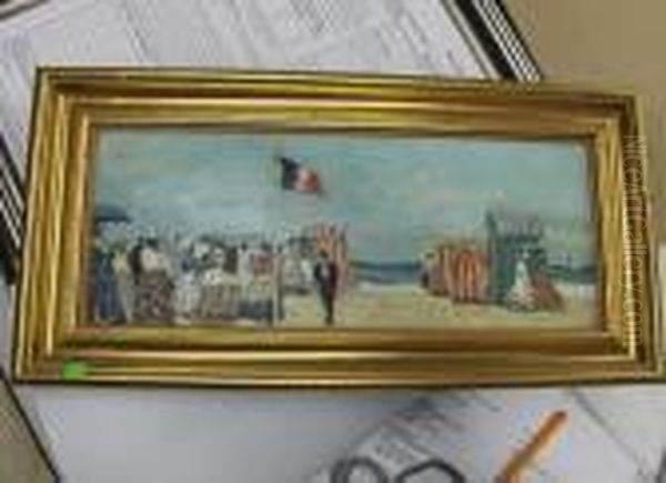 Figures On A Busy Beach - view 1