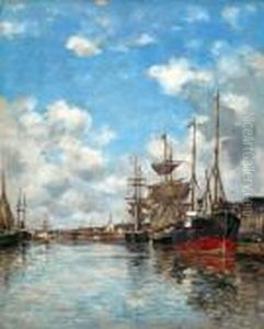 Deauville, Le Bassin by Eugene Boudin
